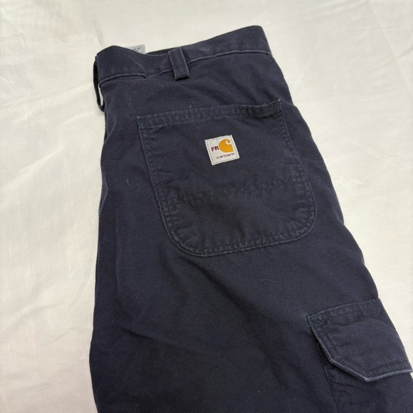Carhartt Men’s FR Flame Resistant Work Pants 34X30 Blue Cargo Utility Trousers - Picture 10 of 11